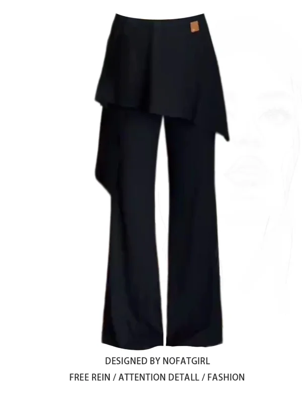 Pantalones Casuales Holgados de Cintura Alta con Corte Micro Acampanado para Mujer Talla Grande, Pantalones de Verano con Efecto Adelgazante, Cómodos para el Trabajo