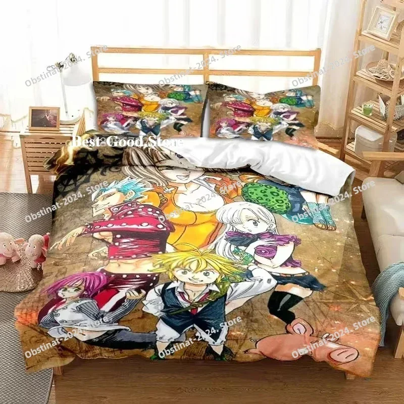 

New Anime The Seven Deadly Sins All Season Twin Bedding Set Printed Bed Set With Pillowcase Bed Duvet Cover Soft Single Double