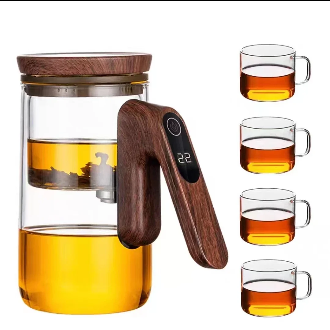 Smart Automatic Electric Glass Water Kettle, Intelligent Timing Teapot with Full Glass Inner Liner, Auto Tea Infuser