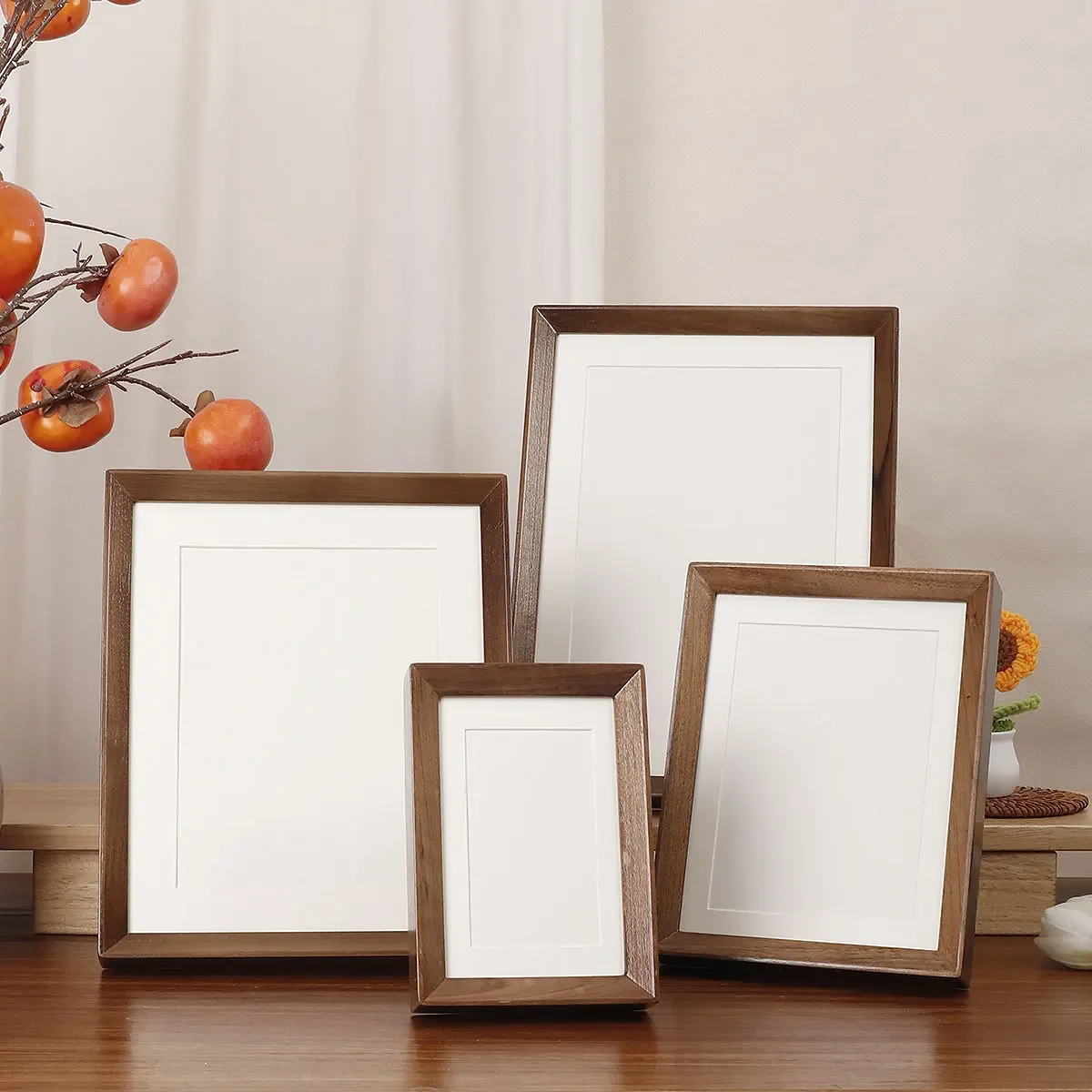 Solid Wood Right Angle Photo Frame 6/8-inch 10-inch & A4 Picture Frame High-grade Walnut Wood Display Frames Home Decor Gifts
