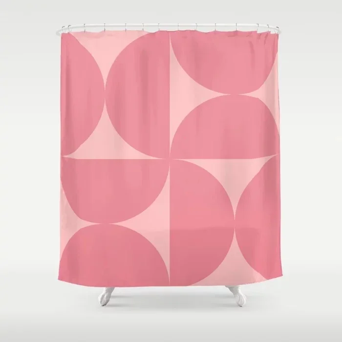 Simple Half Oval Line Pattern Bathroom Curtain Home Decoration Waterproof Bathtub Creative Personality Shower