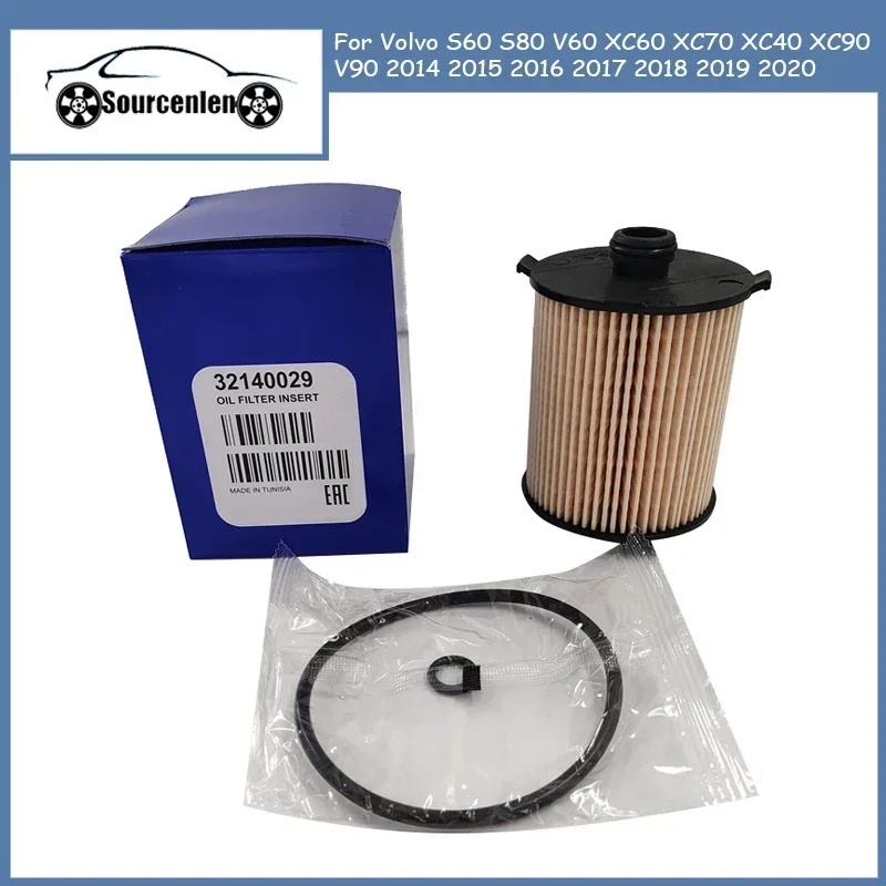 Kit de filtro de aceite 32140029 para coche Volvo, modelos S60, S80, V60, XC60, XC70, XC40, XC90, V90, 31372212, 31372214, 2014, 2015, 2016, 2017,