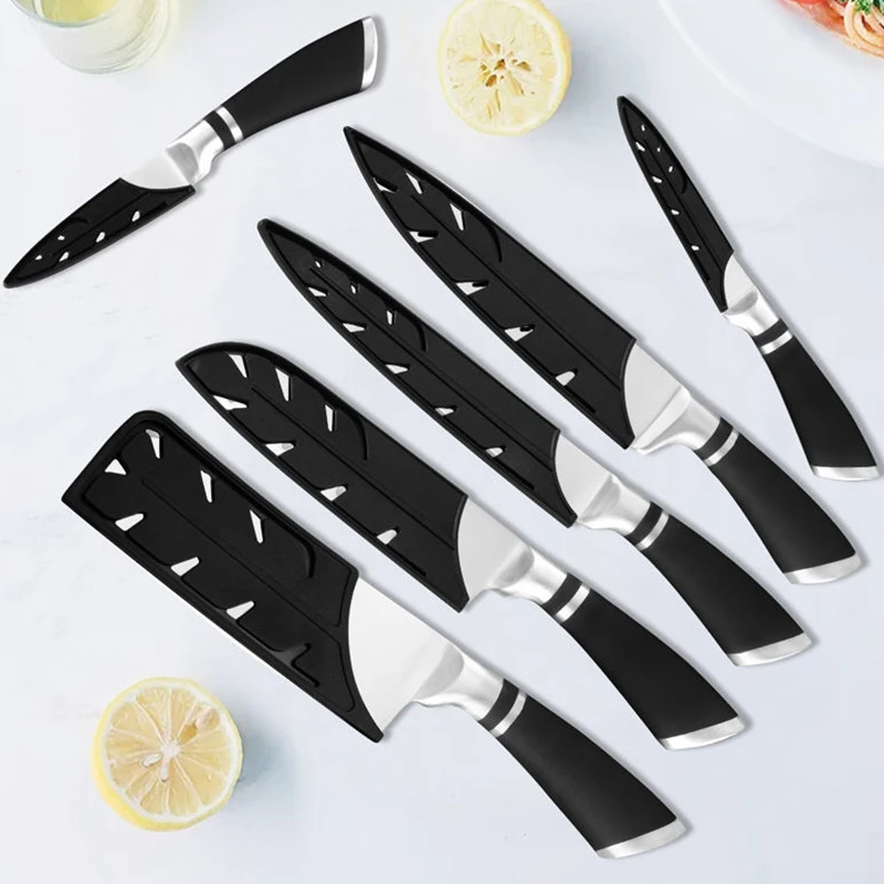 3-8 Inch Kitchen Knife Sheath Black Plastic Knife Covers Knife Blade Protector Cover Edge Guards Case Kitchen Accessory