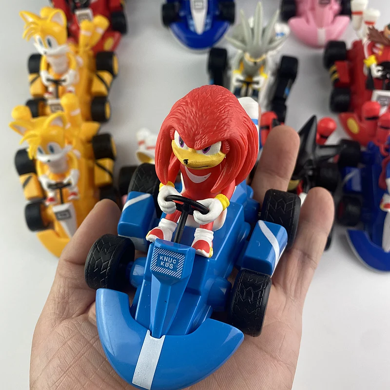 Anime Sonic Pull Back Car toys Cartoon Figure Decoration Desktop Model Kart Children dolls Home Decor Kids Gifts NEW