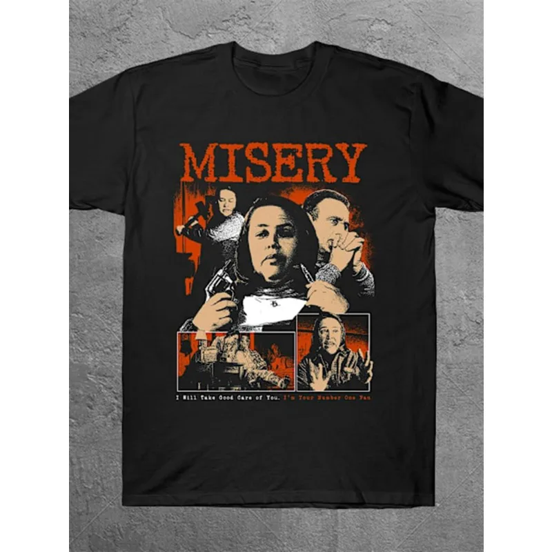 Tragic Movie T-shirt  Vintage Pennywise&Annie Wilkes Pattern T-shirt with the iconic quote 'I'll Never Let You Go' printed on it