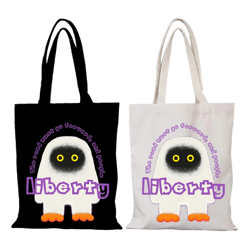 Women's Bag Cartoon Lady Bags New Handbags Man Tote Bag Eco Shopper Shopping Beach Cloth Canvas Handbag Shoulder Foldable the