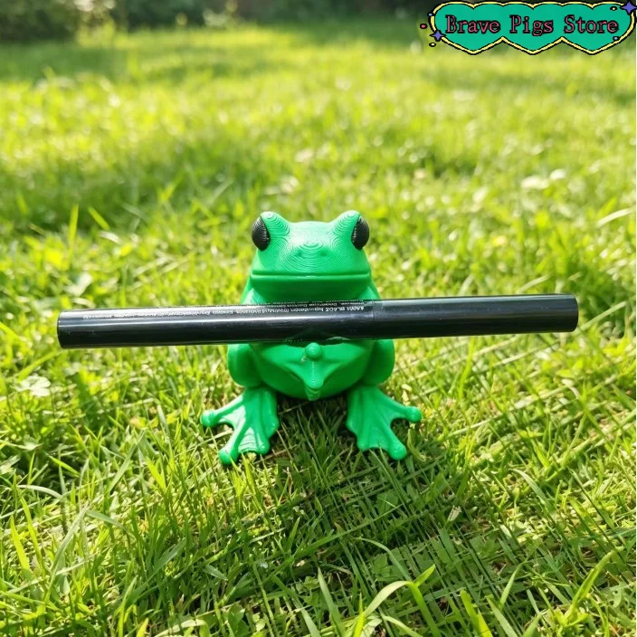 [HM]Adorable 3D Green Frog Pen Holder Multi-Functional Pen Stand Creative Stationery Storage Desktop Decor Frog Lovers Gift[HM]