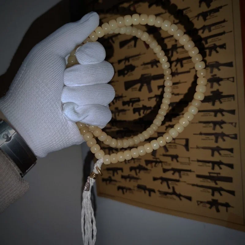 Tibetan Style 108 High-Density Leg Buddha Beads Extremely Smooth Bone Bracelet