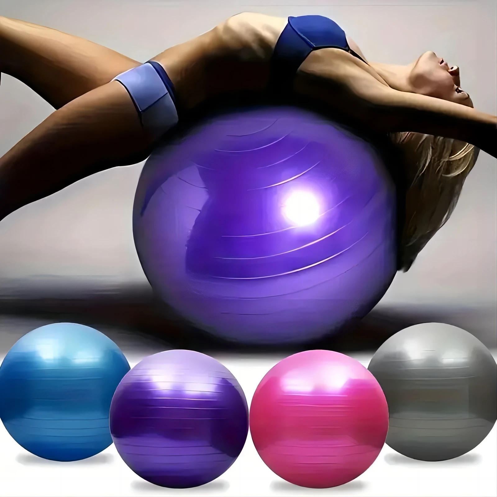 PVC Fitness Balls Yoga Ball Thickened Explosion-proof Exercise Home Gym Pilates Equipment Balance Ball 65cm