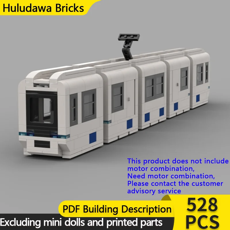 

City Car Model MOC Building Bricks Railway Tramway 5-Car Bi-Mode Modular Technology Children Holiday Gifts Assemble Toys Suit