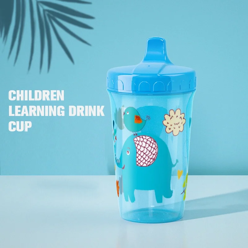 300ml Baby Spillage Mug Bottle Toddler Bite-Safe Bisphenol Free Newborn Training Bottle Cartoon Cute