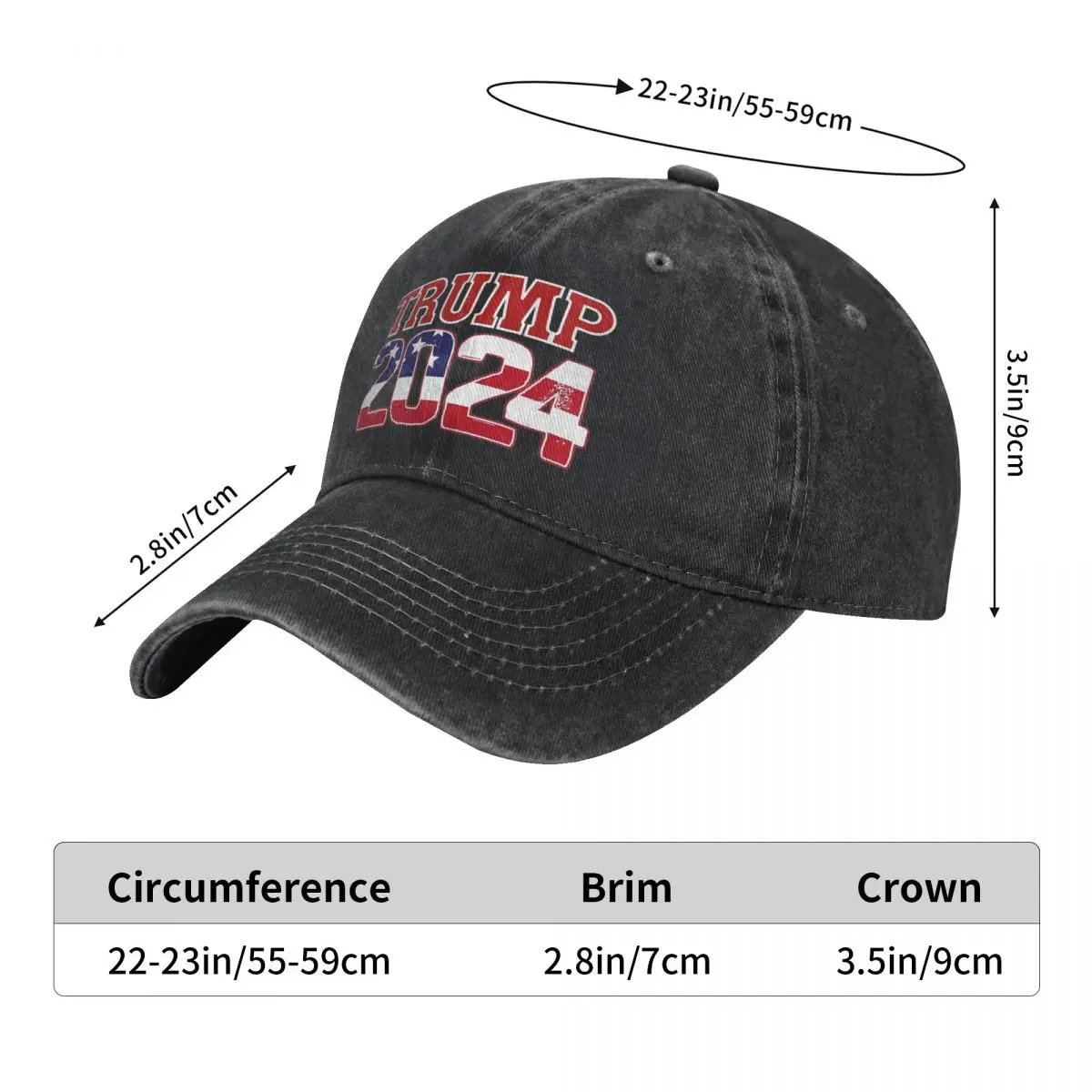 Trump 2024 Vote Presidential Race Political Outfits Men Women Baseball Caps Distressed Denim Caps Hat Vintage Soft Headwear