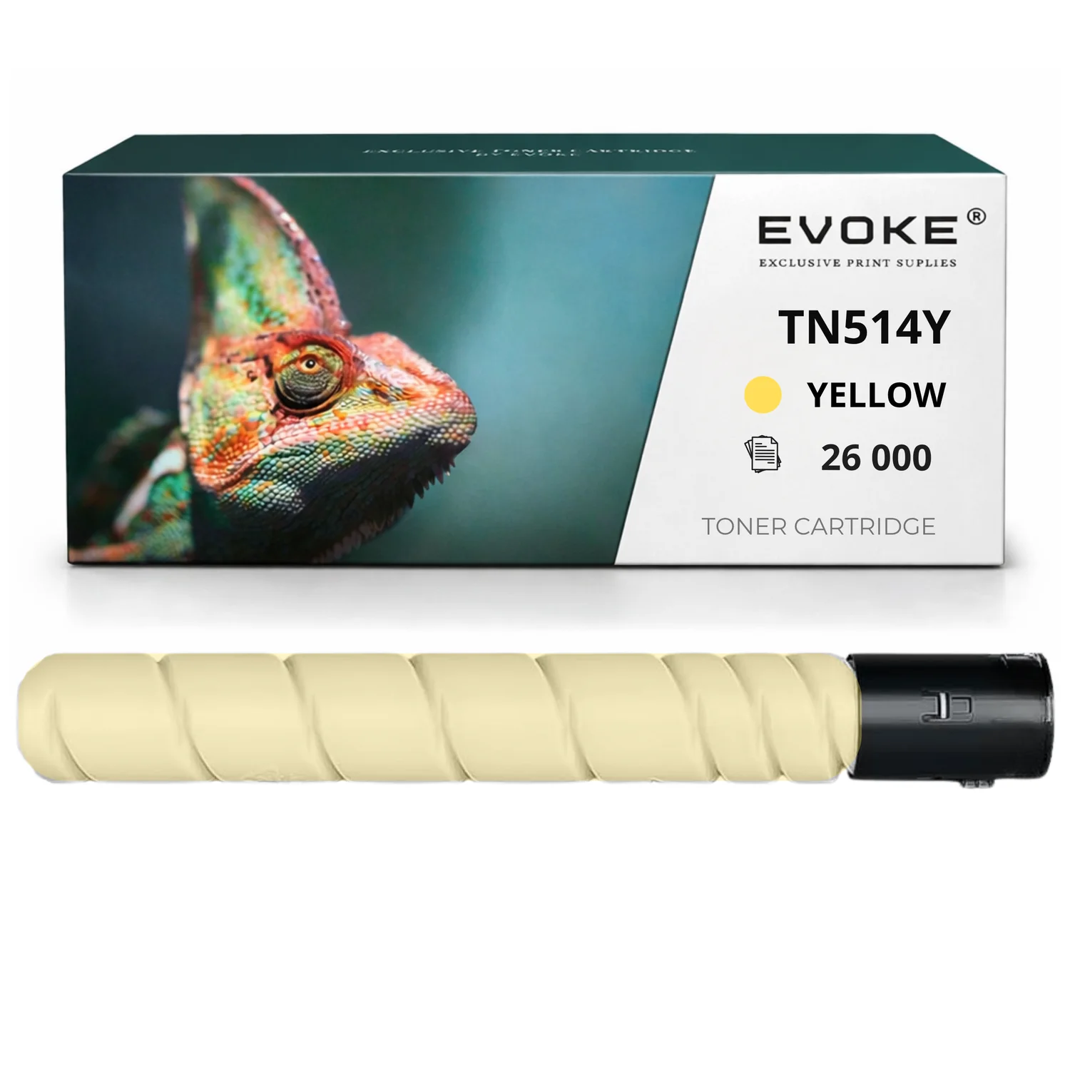 Evoke Compatibele Toner voor Konica Minolta Tn514Y Tn-514 Tn-514Y Tn514Y Tn-514 Tn514 C558/A9E8230 C558 A9E8230 Geel 26000 Pagina's Bizhub C458 C558 C658