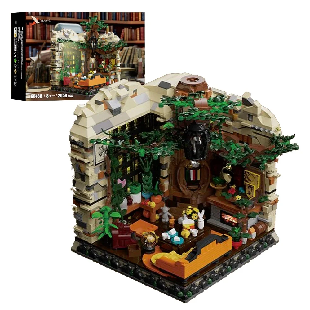 Juegos de bloques de construcción de casa de sala común mágica, Kit de modelo de ladrillo de montaje de edificios modulares avanzados, juguetes de regalo para adultos y niños 2059 Uds