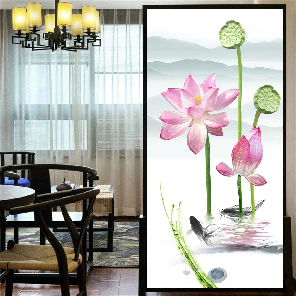 Flower  Decorative Windows Privacy Film  Stained Glass Window Stickers No Glue Static Cling Frosted Window Decals 26