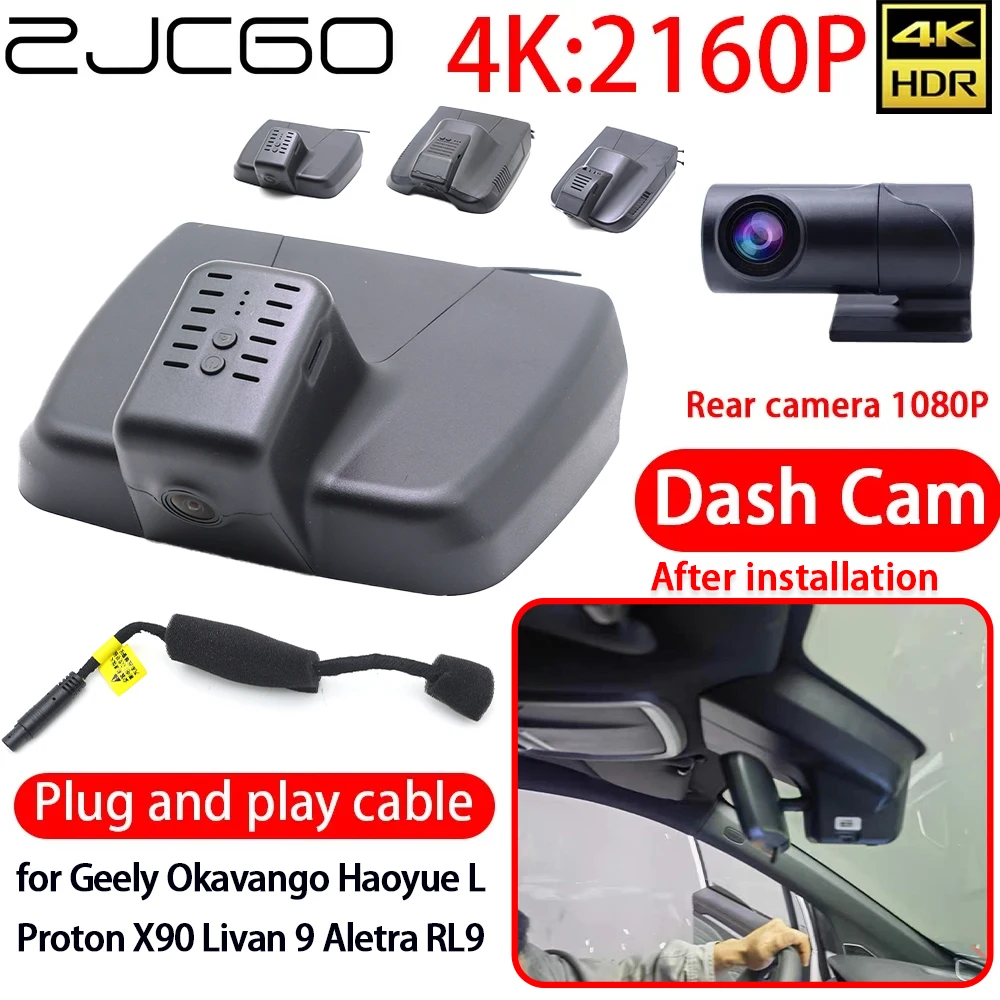 

ZJCGO 4K DVR Dash Cam Wifi Front Video Recorder Camera 24h Monitor Parking Monitoring for Geely Borui GE GT 2018 2019 2020 2021