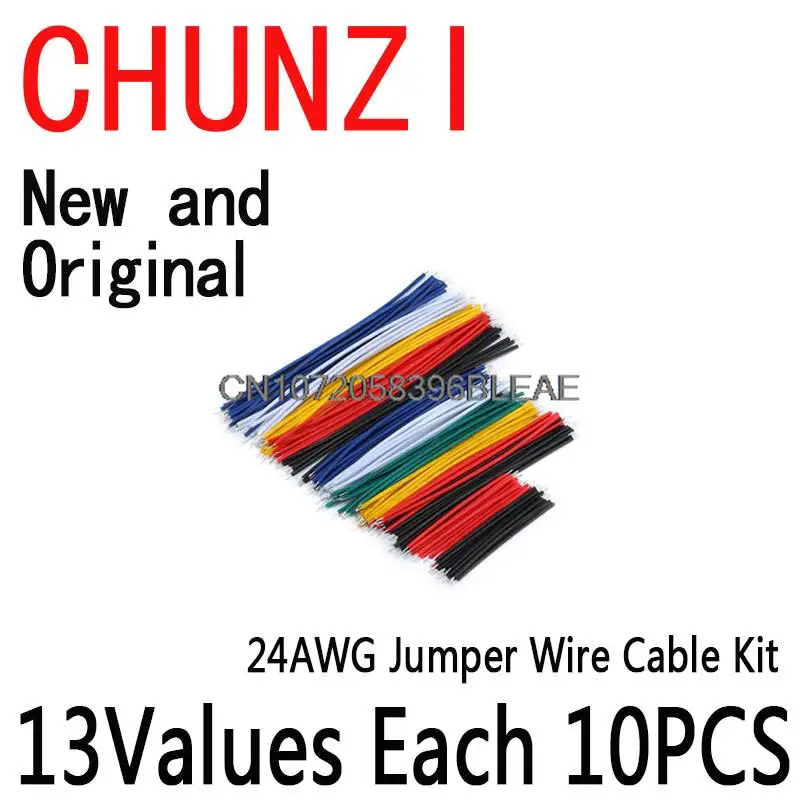 130PCS 24AWG Breadboard Jumper Wire Cable Kit Tin-Plated PCB Solder Cable Flexible PVC Electronic Wire 6 Colors 5cm 8cm 10cm