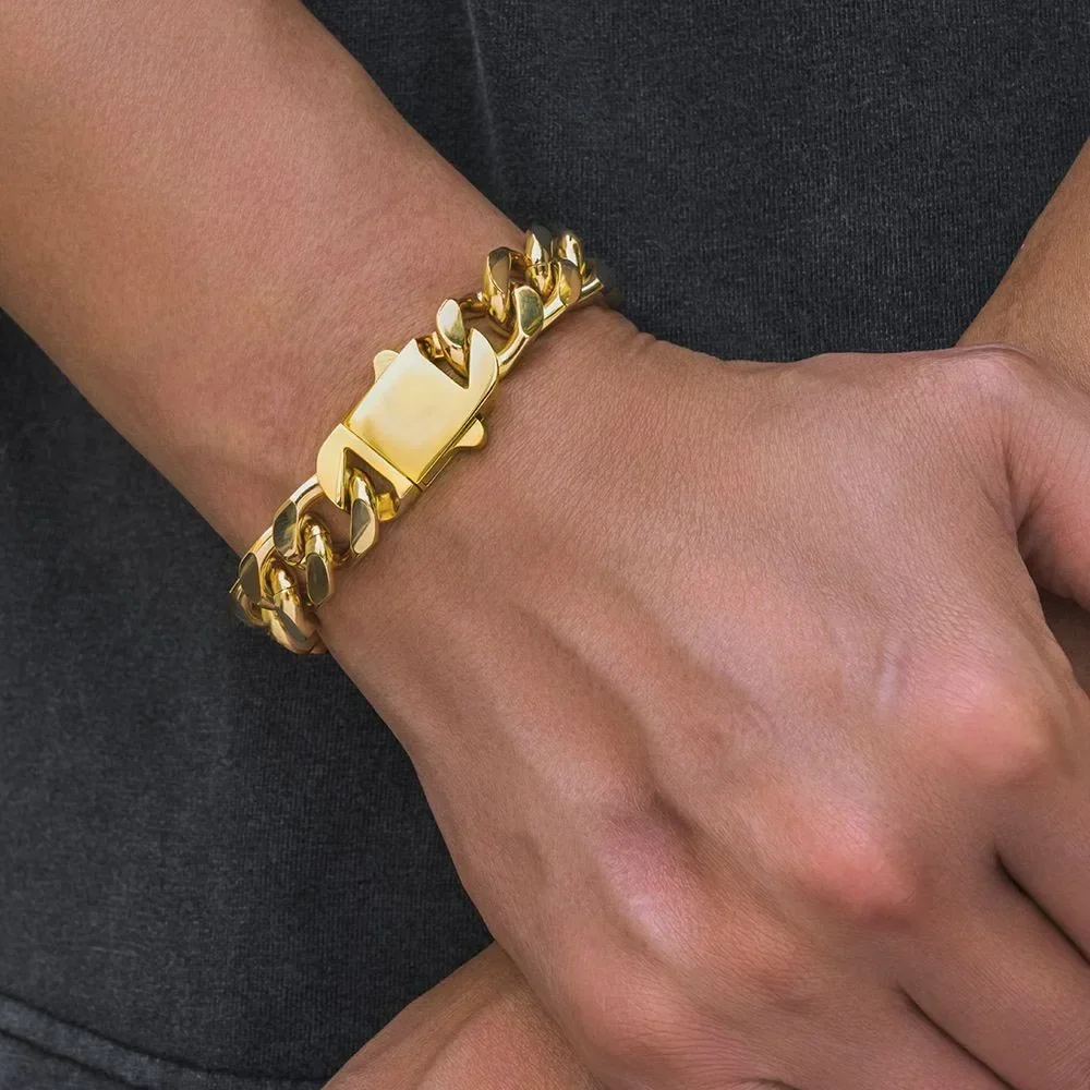 

Hip Hop Jewelry Rapper Cuban Link Bracelet for Women Men Stainless Steel Luxury Cuban Bracelet Drop Shipping Free