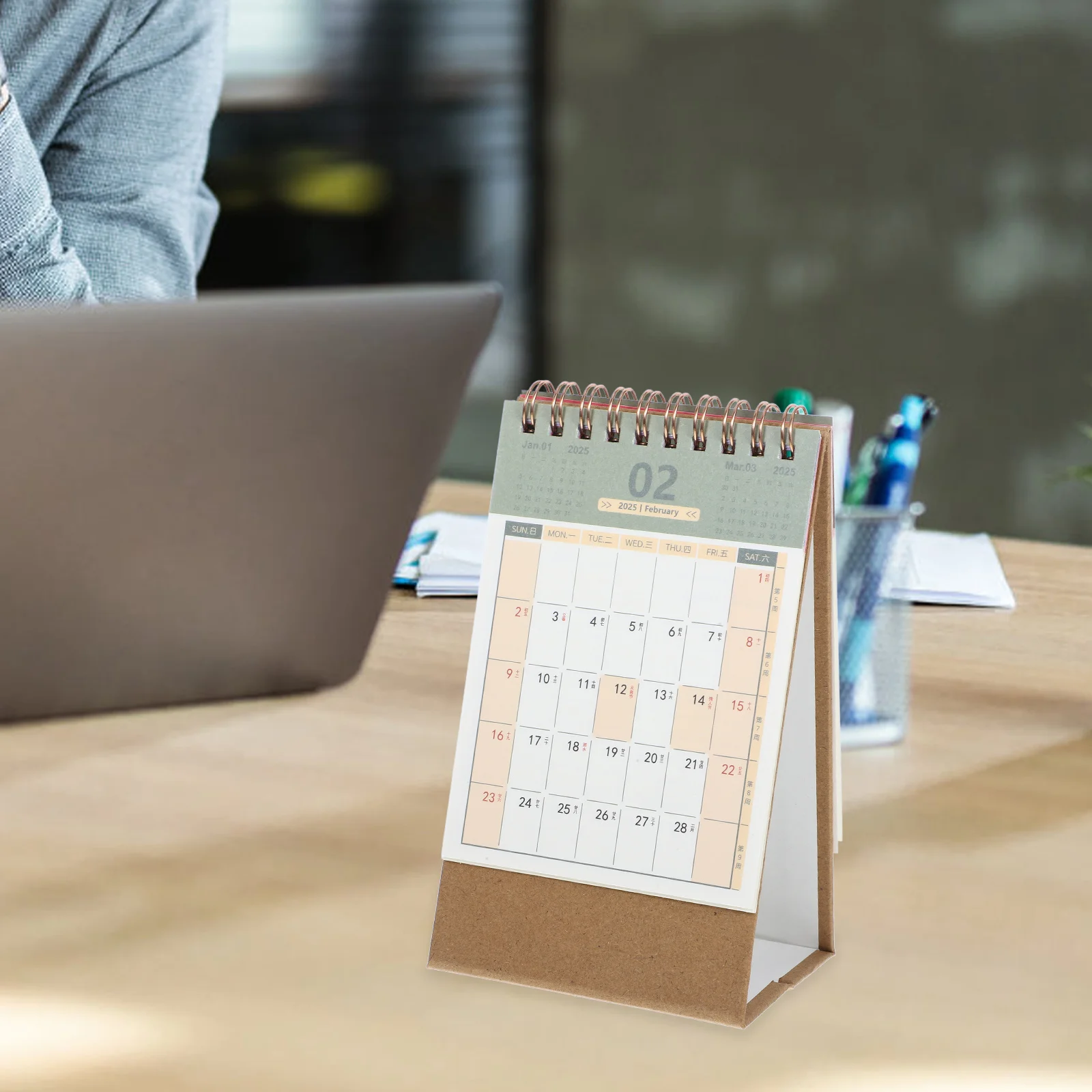 2025 calendário de mesa em pé delicado mês memorando escritório decorativo papel anotando fornecimento acadêmico agregado familiar