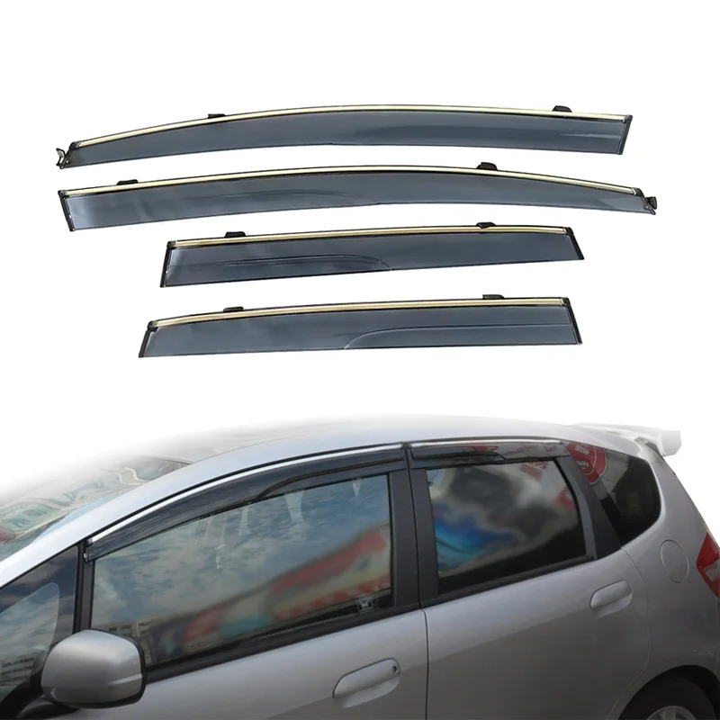 

High Quality Window Deflectors For Honda Fit/Jazz Hatchback 2009-2013 Side Window Rain Guards Weather Shield Sun Shade