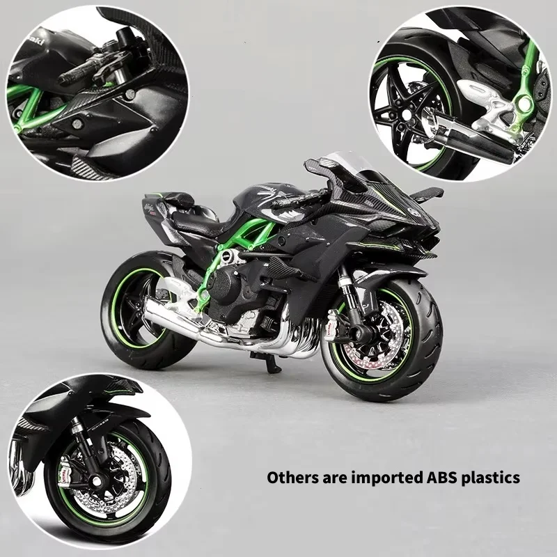 Nueva decoración de escritorio 1:18 H2 R motocicleta H2r modelo estático vehículos fundidos a presión pasatiempos coleccionables Moto juguetes regalos Moto regalos