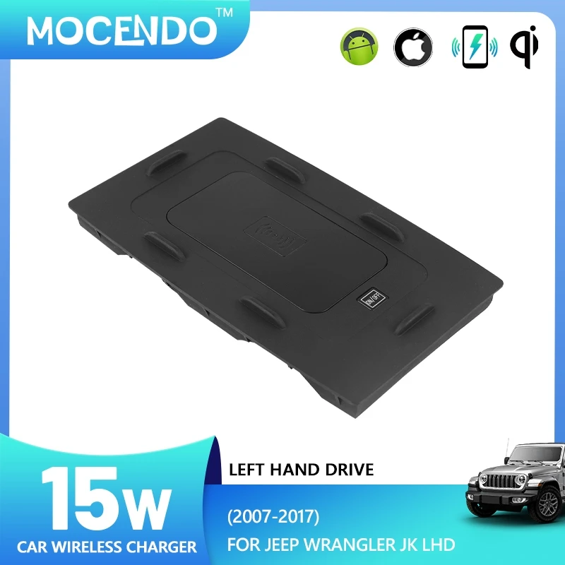 

For Jeep Wrangler JK 2007-2022 Specific 15W QI Wireless Car Charger Fast Charging OEM Fit Phone Charger Car Accessories