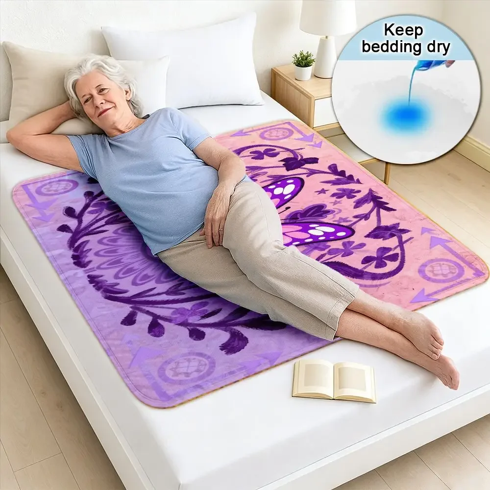 almohadilla-absorbente-lavable-y-reutilizable-diseno-floral-morado-sobre-fondo-rosa-almohadilla-para-cama-para-incontinencia-para-adultos-y-ancianos