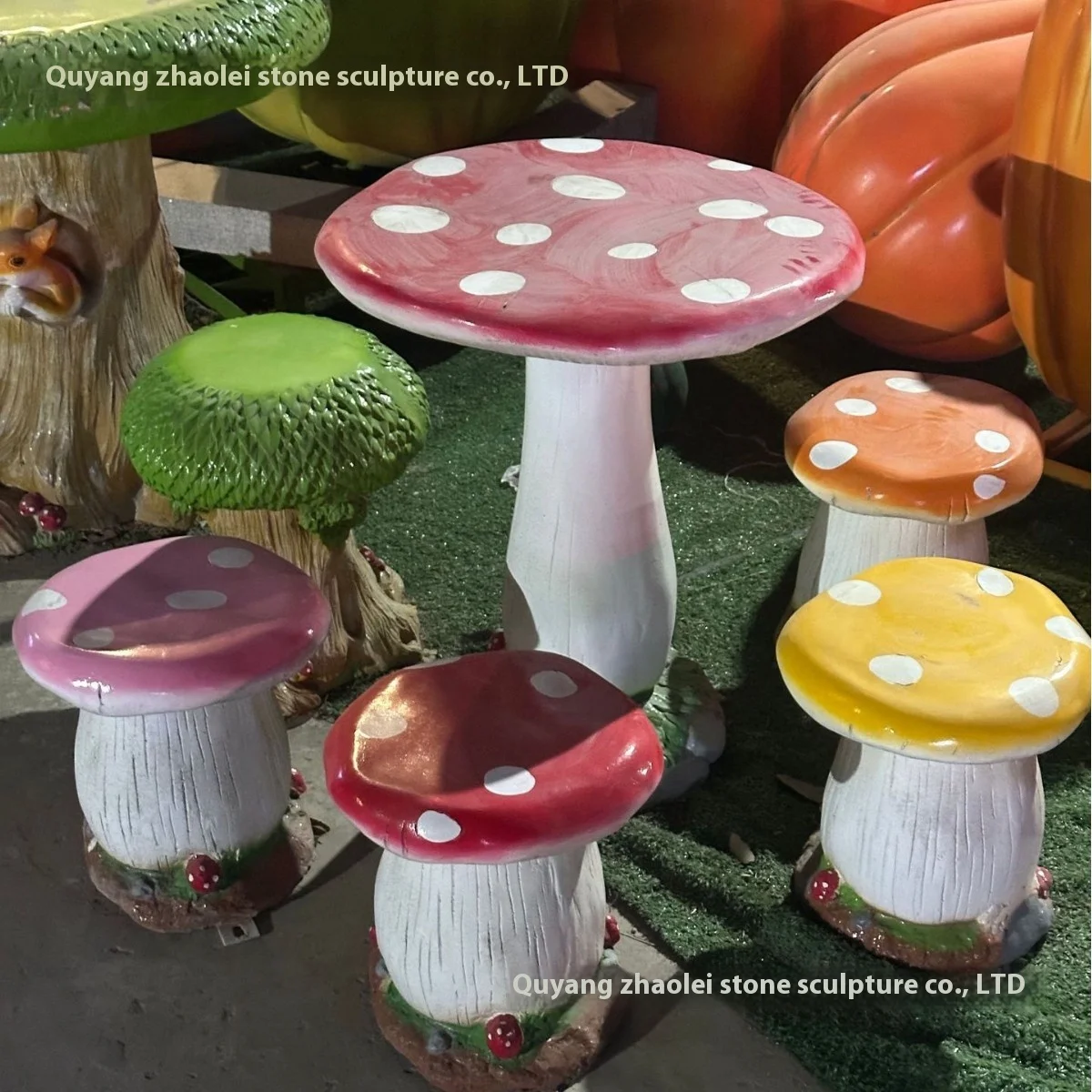 Eco-Friendly Outdoor Leisure Table Chair Set Creative Open-Air Balcony Sculpture Glass Fiber Reinforced Plastic Garden Landscape