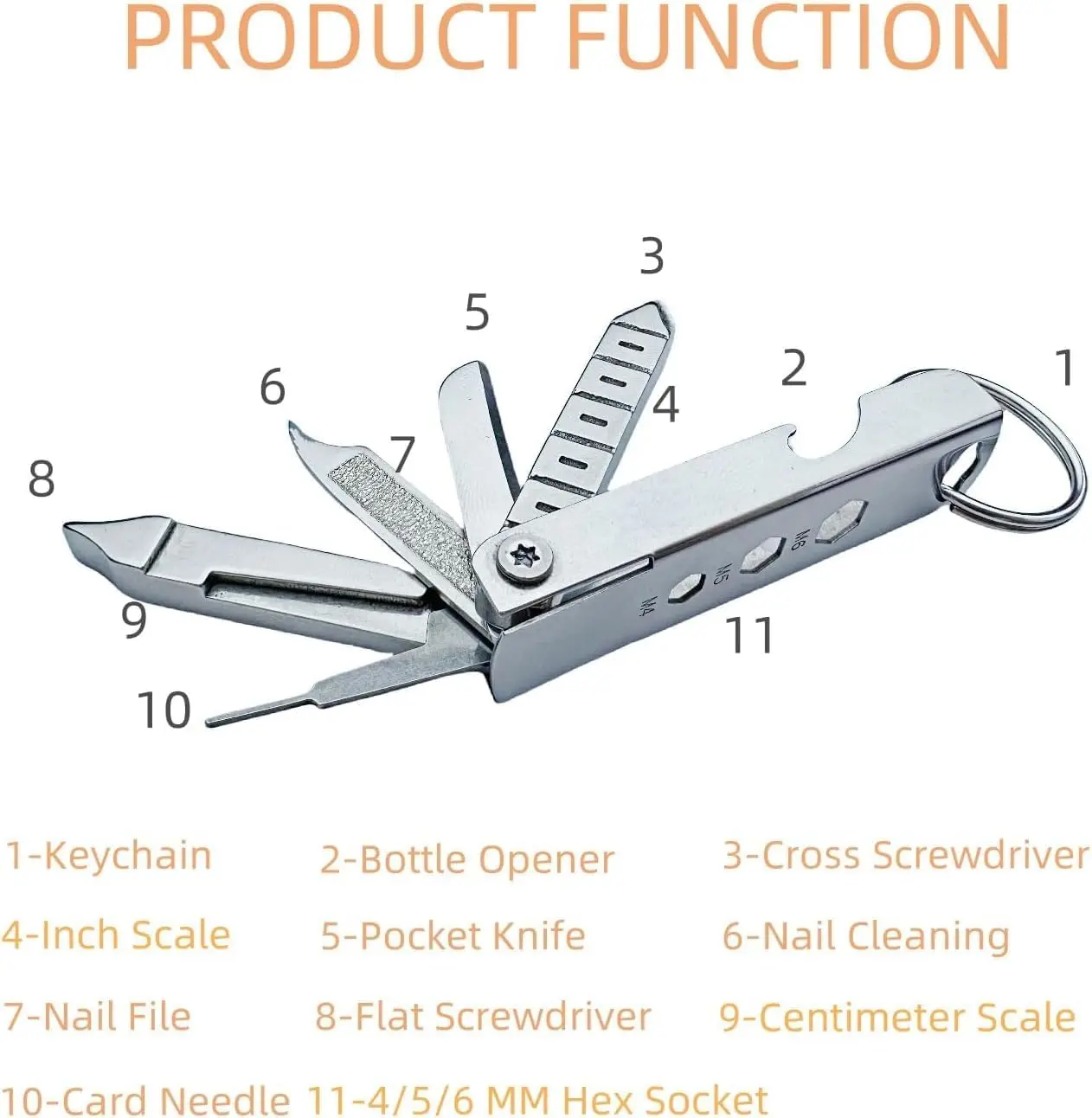 Portable Mini Stainless Steel Screwdriver Wrench Bottle Opener Combination Tool Set Outdoor Emergency EDC Repair Multitool - view 3