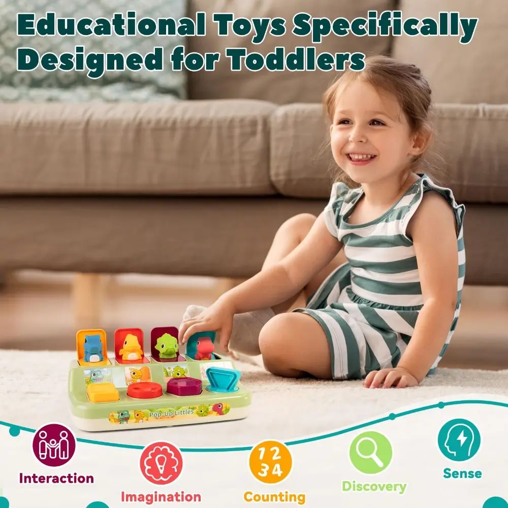 Novo brinquedo de atividade interativa colorido durável diversão pop up brinquedo portátil desenvolvimento aprendizagem precoce