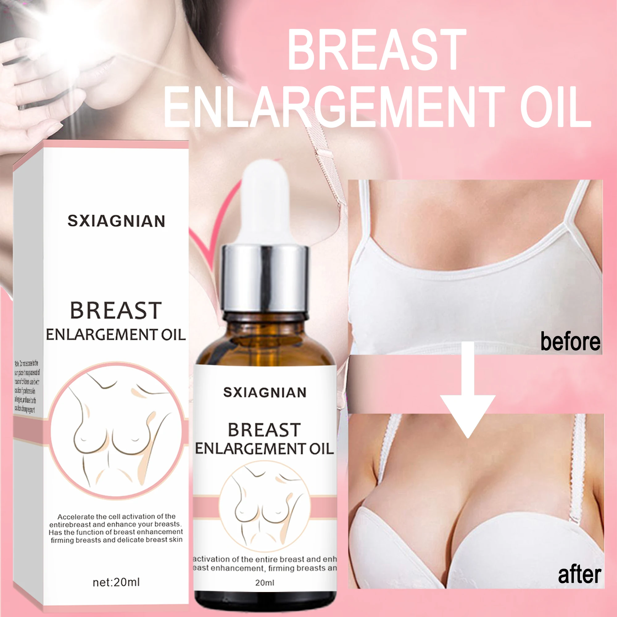 Natural breast essential oil - for fuller, larger breasts, breast size care, and a sexy body