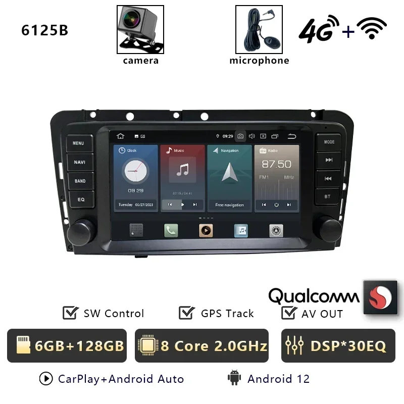 CHSTEK Autoradio Draadloze Carplay Multimedia Speler Voor VOLVO XC70 V70 S60 S40 V40 2005-2008 Android 13 Qualcomm navigatie GPS