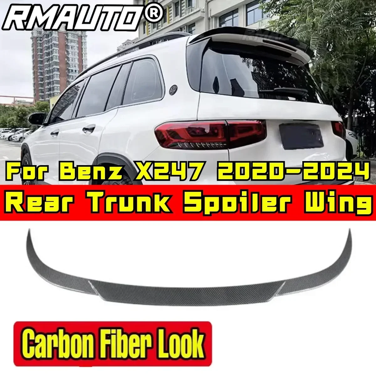 For Mercedes Benz GLB X247 GLB200 GLB220 GLB250 GLB35 AMG 2020-2024 Rear Spoiler Wing Body Kit Car Rear Roof Wing Exterior Part