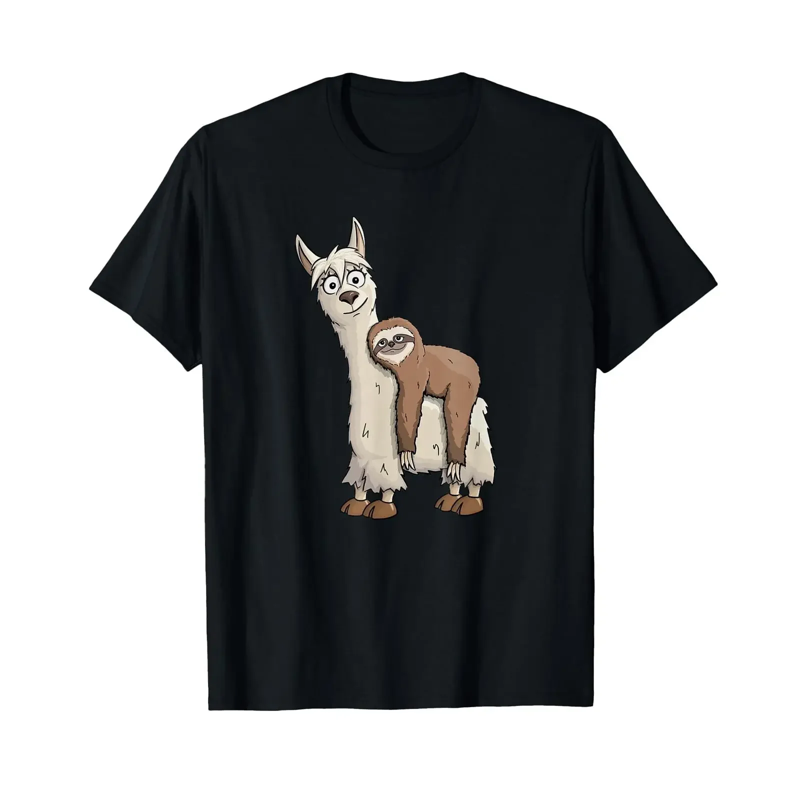 SketchMonsters Stylish Llama T Shirt Women's Black S Classic Fit  Trendy Cartoon Humor vintage Washed fashion Versatile