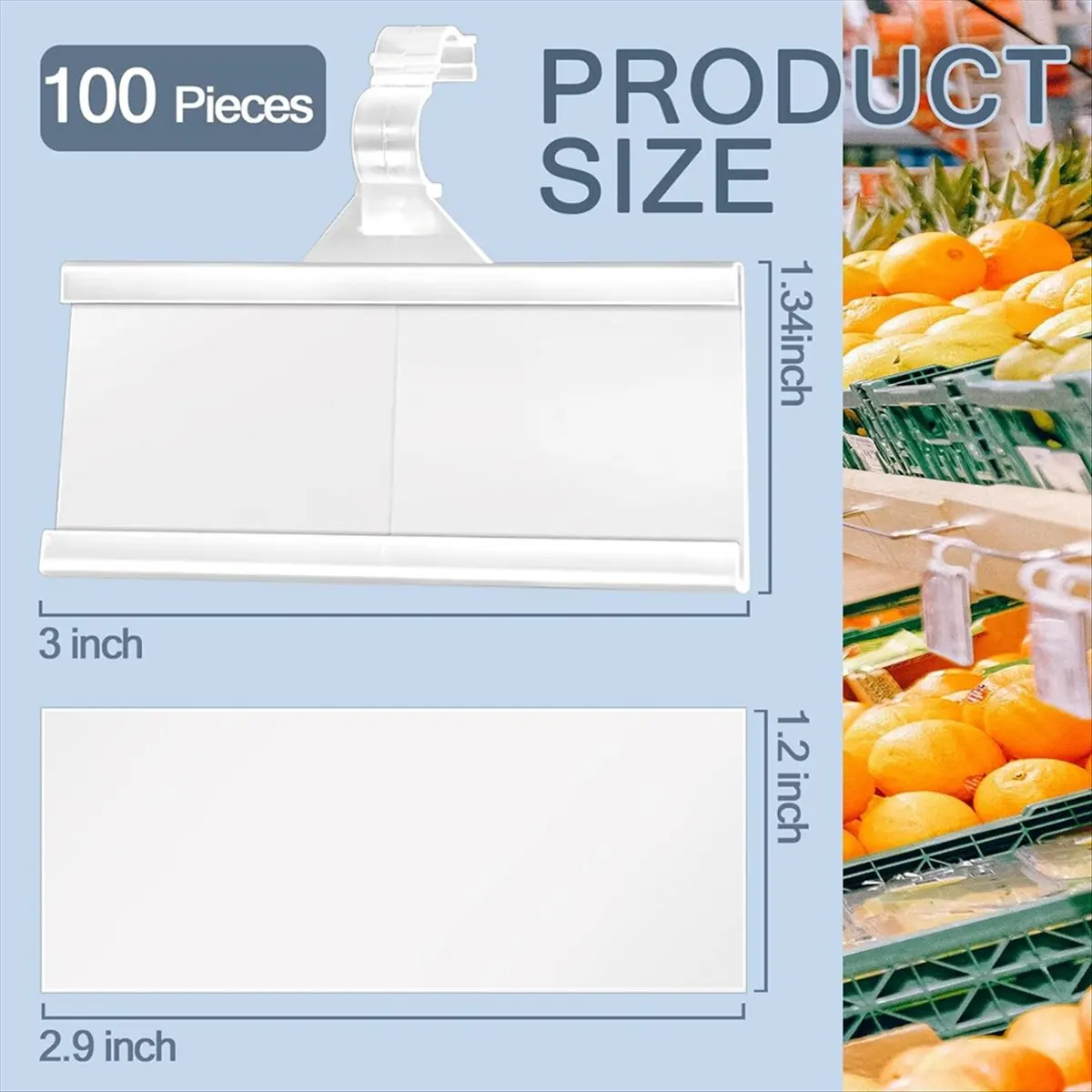 A63K& 100 Pieces Plastic Wire Shelf Label Holders, Reusable Price Label Holder with Locks, for Supermarket Department Store