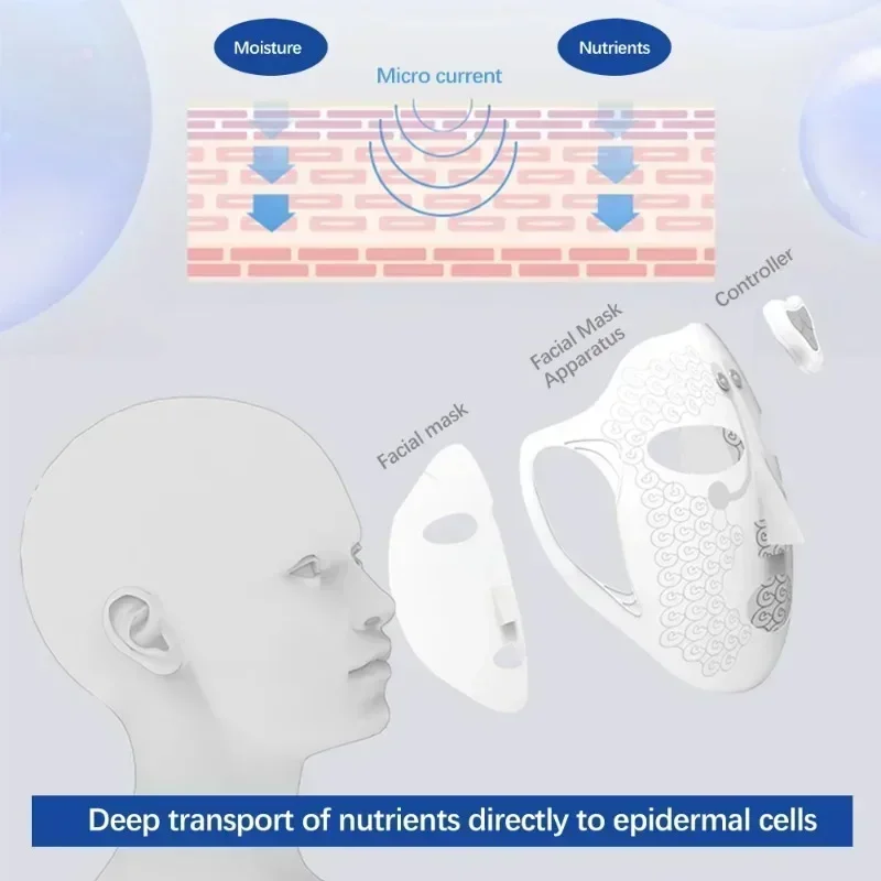 EMS Microcurrent Face Massage Electric Facial Mask Devices Wrinkle Removal Vibration Beauty Skin Tighten Lifting Spa Face Mask