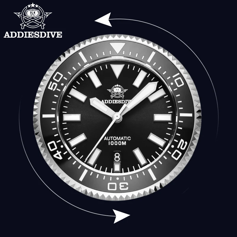 ADDIESDIVE Top Brand Diving Watch Sapphire Glass NH35 Automatic Mechanical Watches 1000m Waterproof Luxury Men's Watch MY-H6