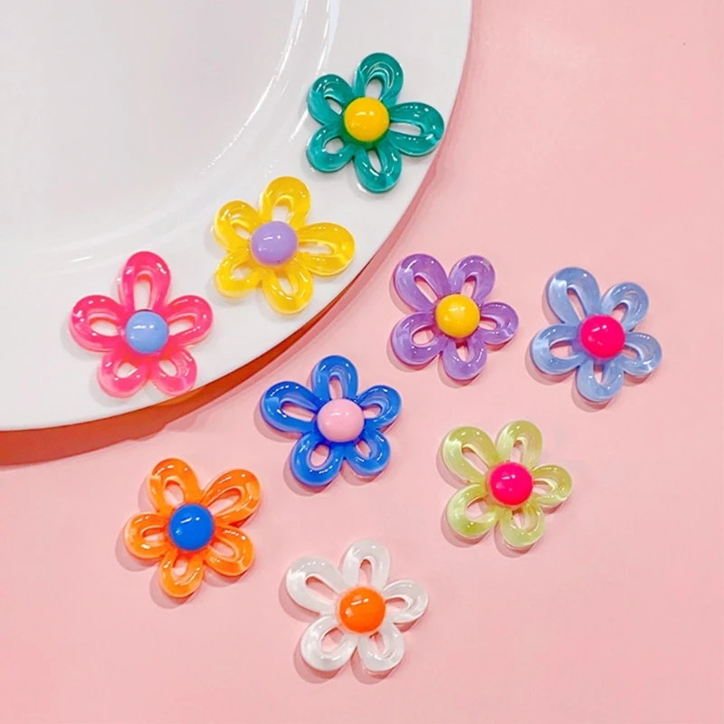 31x29mm Colorful Flower Pendants DIY Necklace Bracelet Earrings Setting Pendant for Jewelry Making Findings Vanlentines Gift