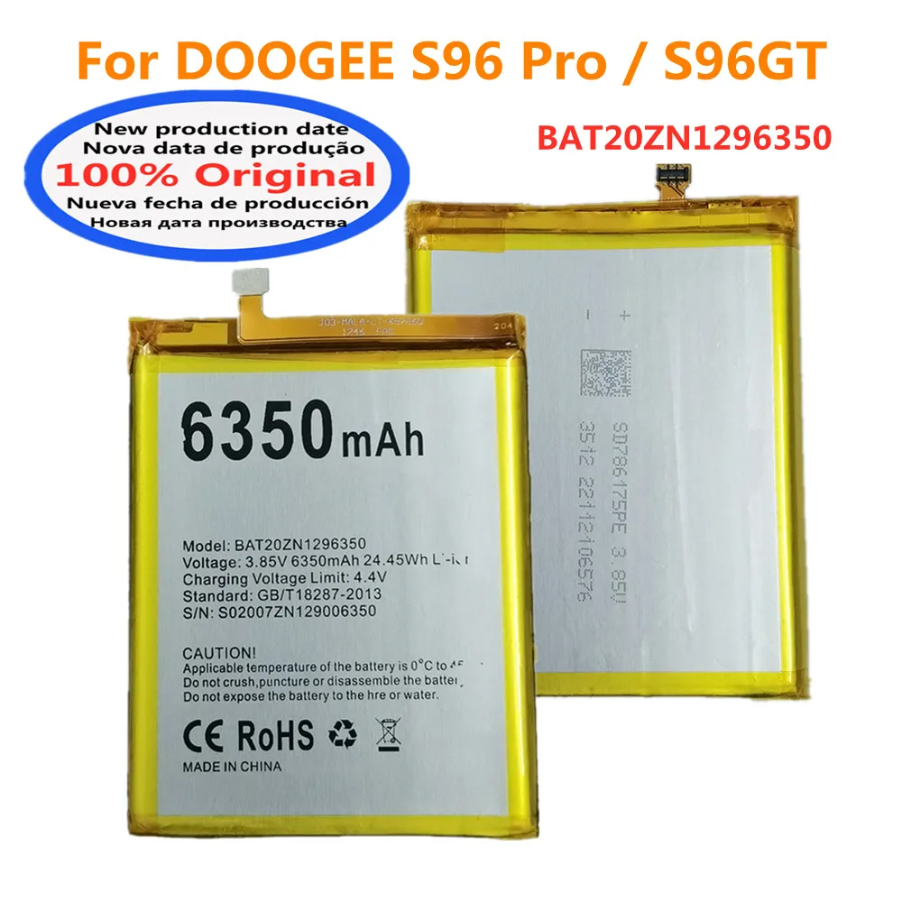 

New Original BAT20ZN1296350 Battery 6350mAh For DOOGEE S96 S96 Pro S96 GT Mobile Phone Bateria Battery Fast Shipping + Tools