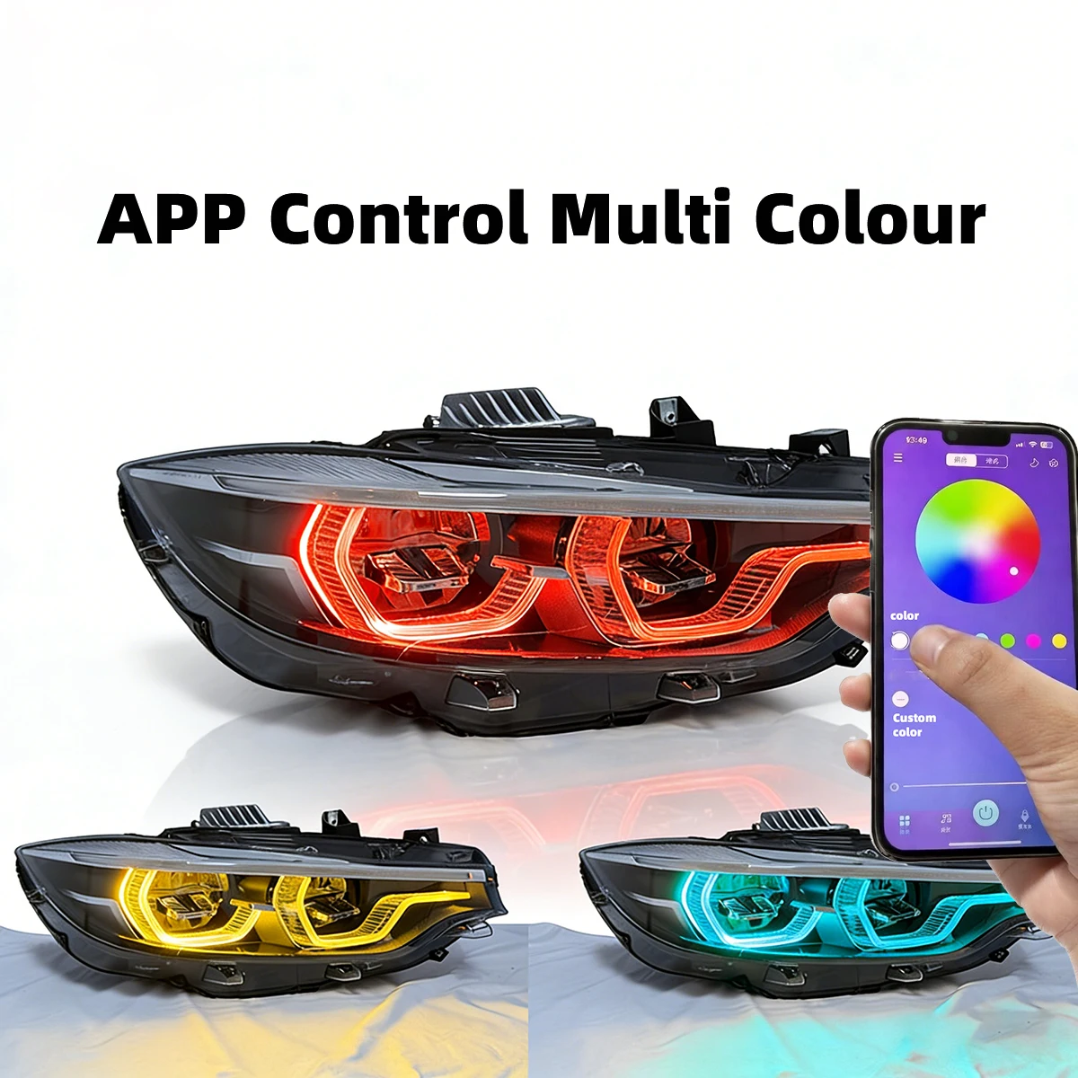 

LED Headlight Assembly For BMW 4 Series M3 M4 F32 F33 F36 F80 F82 F83 2013-2019 RGB APP Control DRL Plug And Play