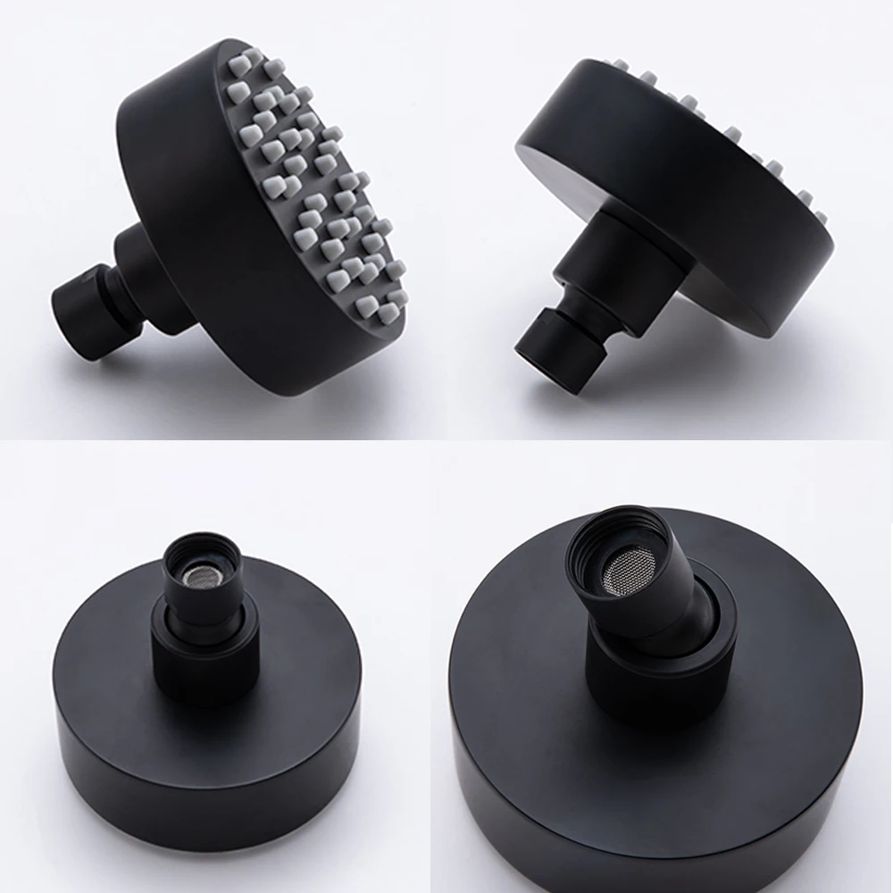 Bathroom Solid Stainless Steel High Pressure Small Matte Black Rain Shower Head Wall Mounted Adjustable Bath Top Spray Shower