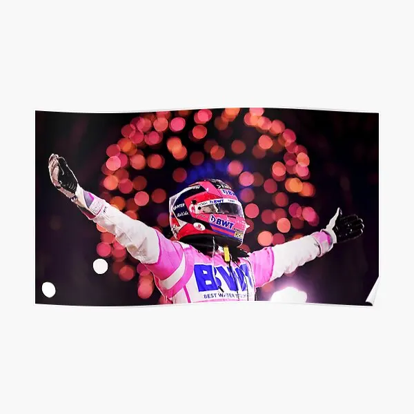 Sergio Perez Race Win Sakhir Victory Wit  Poster Mural Modern Vintage Wall Room Art Decor Decoration Funny Print No Frame