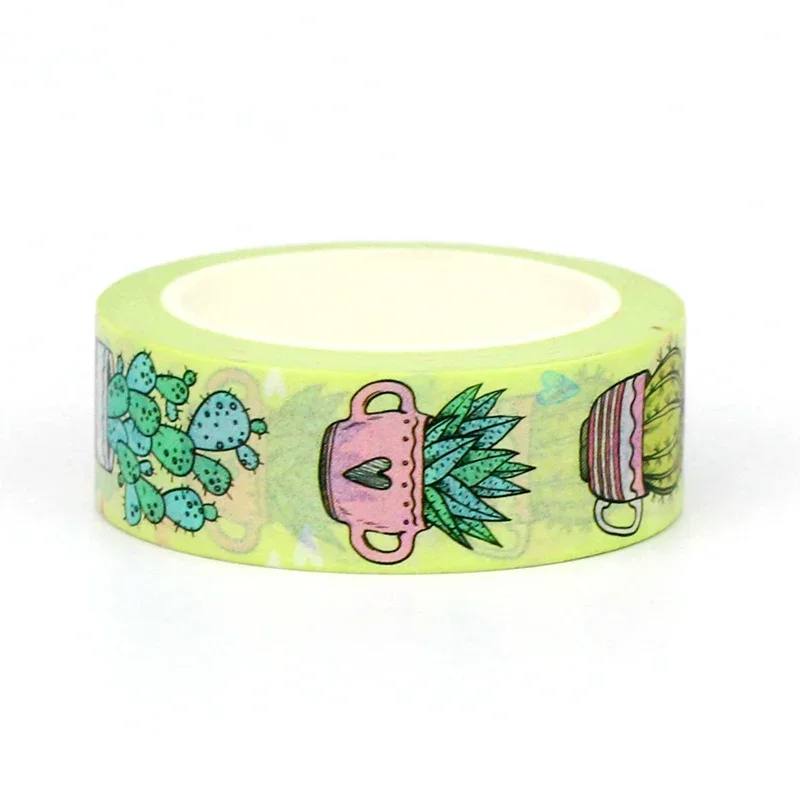 NEW 1PC 10M Decor Succulent Plant Cactus Washi Tape for Scrapbooking Journaling Adhesive DIY Masking Tape Cute Stationery