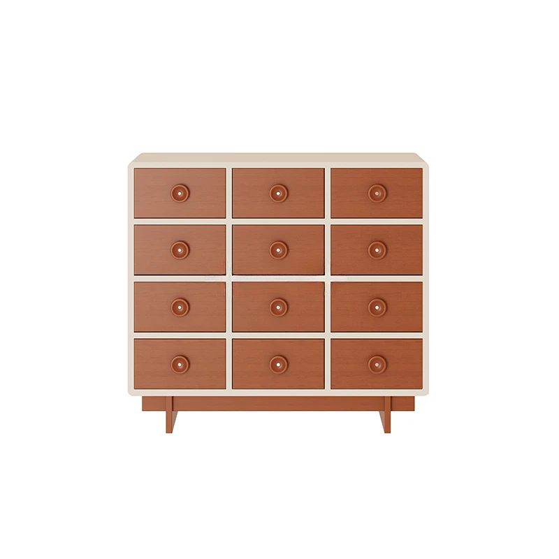 

Solid Wood Italian Retro Style Chest of Drawers Four-Layer Multi-Functional Storage Bed Tail Storage Cabinet