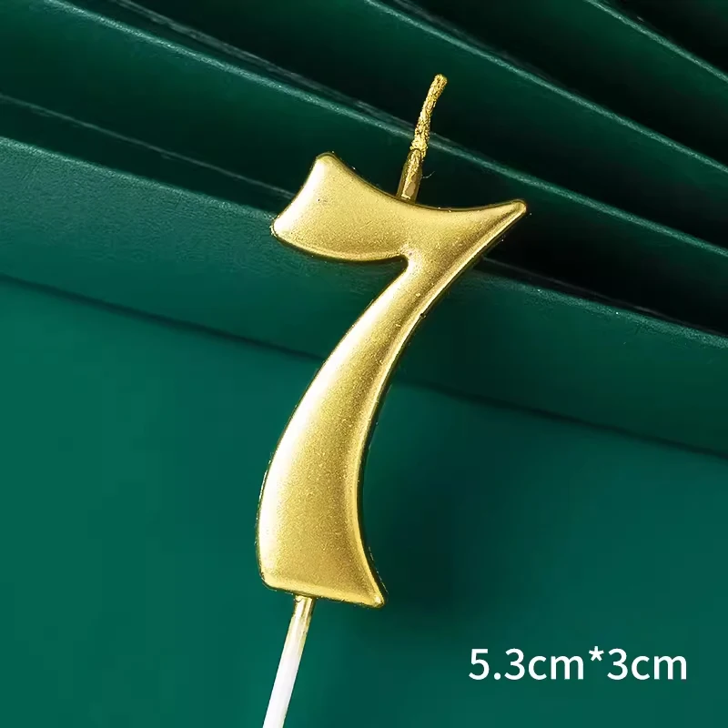 Curve Gouden Cijfers 0-9 Gelukkige Verjaardagstaartkaarsen Creatieve Decoraties Voor Kinderen Eerste Verjaardag Nummerkaarsen