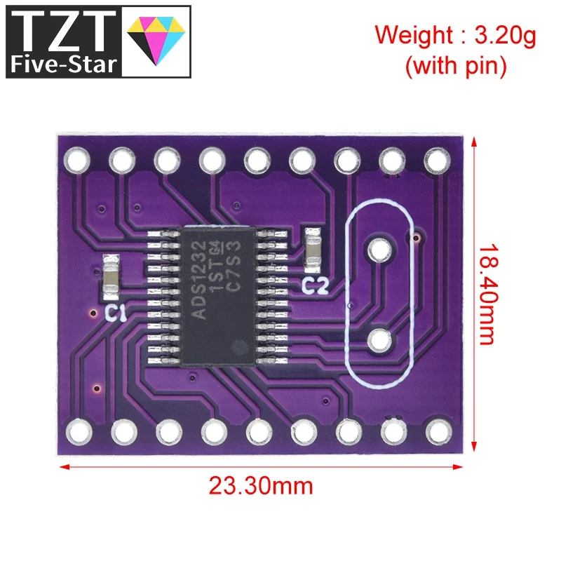 CJMCU-1232 ADS1232 24-bit Ultra Low Noise Analog to Digital Converter ADS1232IPWR For Arduino STM