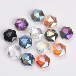 Hexagon Shape Faceted Crystal Glass 12mm 16mm 20mm 22mm Loose Crafts Beads for Jewelry Making DIY Crafts Findings
