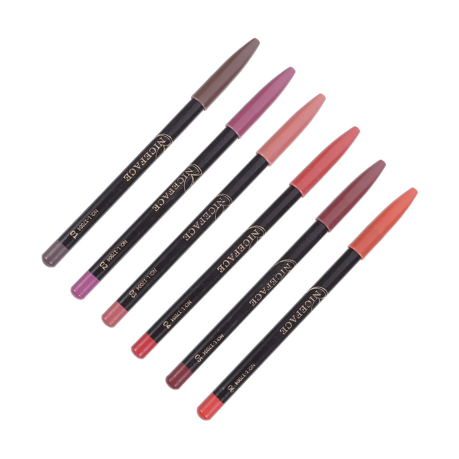 6-teiliges Lipliner-Lippenstift, Make-up-Futter, Bleistift, weiblich, Holz, Miss Makeup Supplies
