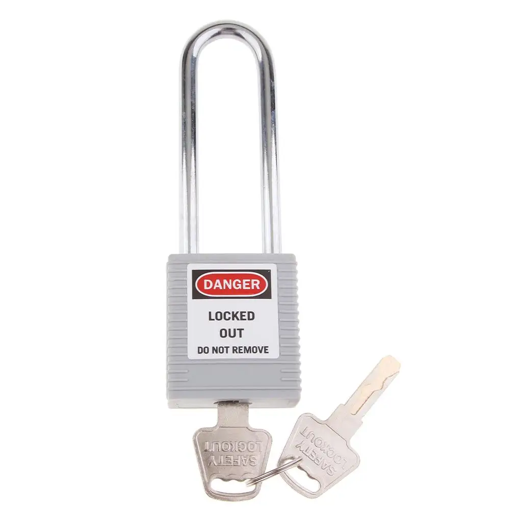 PVC Safety Lockout Padlock Color Coded Steel Beam Lock Keyed Unique for Facility and Equipment Security