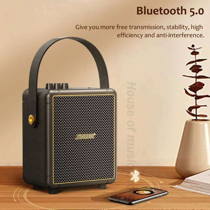 ミニカラオケK08レトロスピーカー,クラシック音楽プレーヤー,ステレオサウンド,ポータブル装飾,旅行,BT 5.0